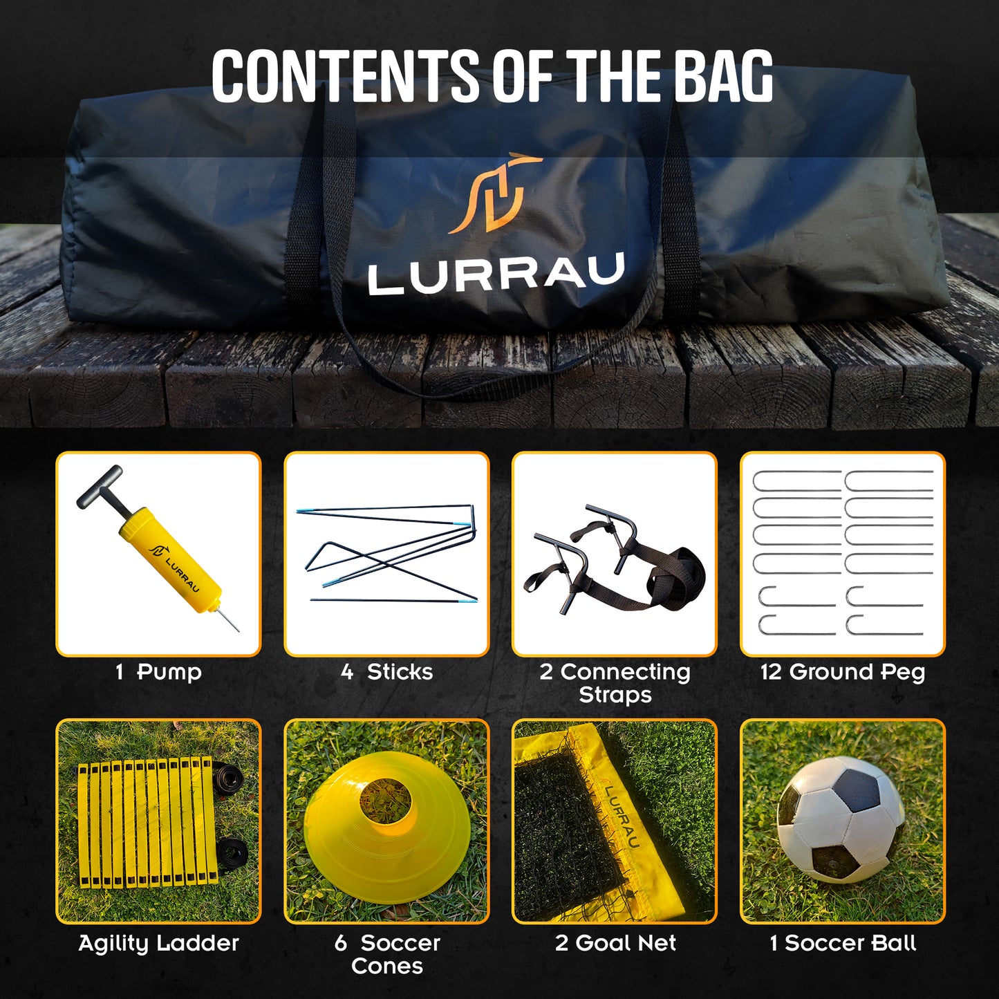 Lurrau Soccer Goal Set – Play Train & Score Anywhere 6x4 Ft