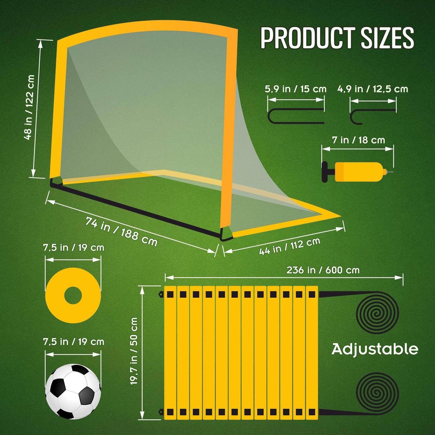 Lurrau Soccer Goal Set – Play Train & Score Anywhere 6x4 Ft