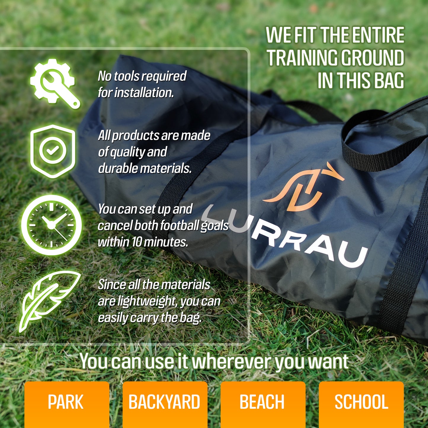 Lurrau Soccer Goal Set – Play Train & Score Anywhere 6x4 Ft