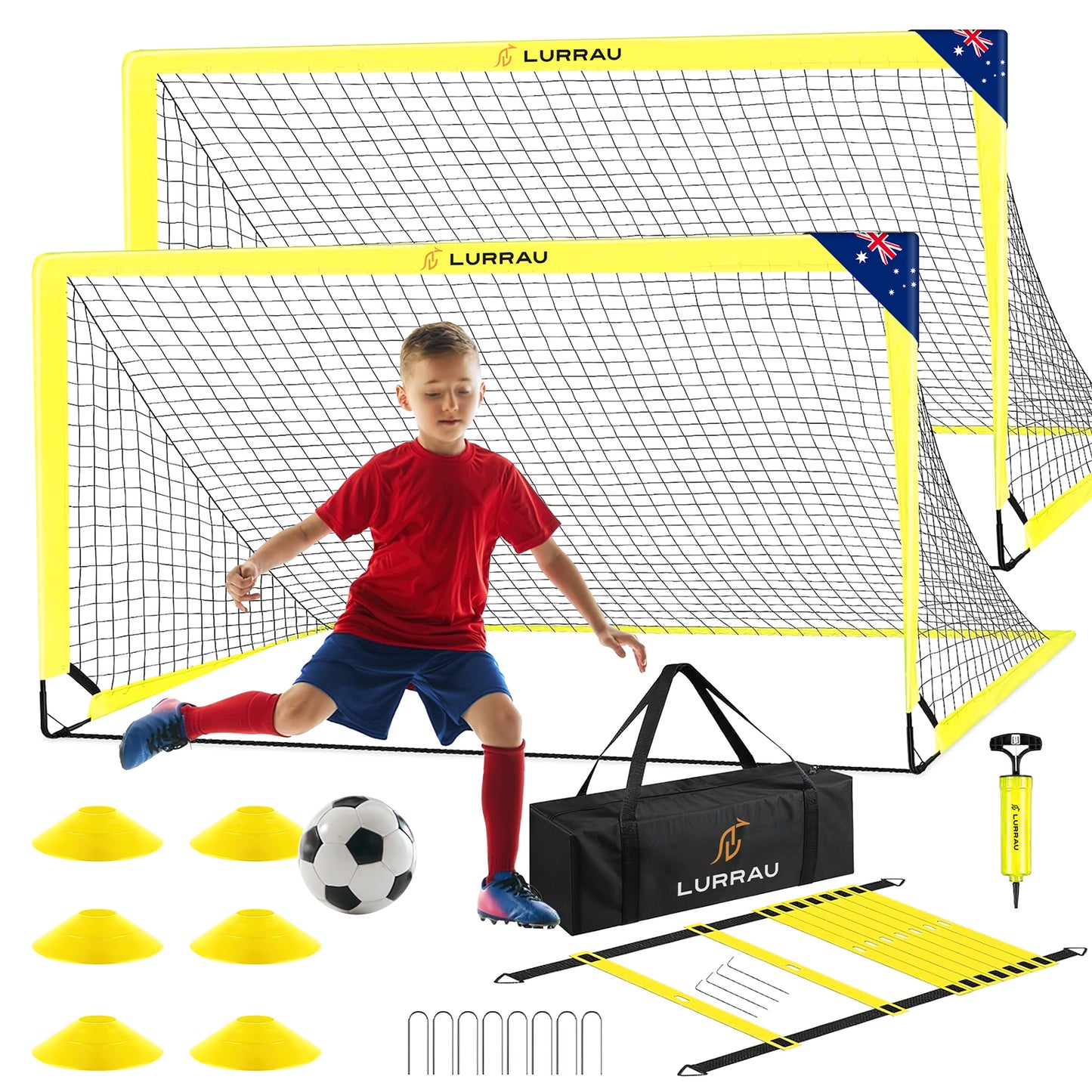 Lurrau Soccer Goal Set – Play Train & Score Anywhere 6x4 Ft